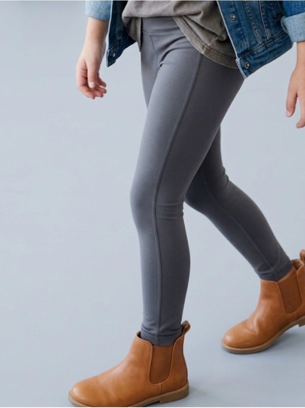90 Degree by Reflex Girls Gray Leggings 7/8